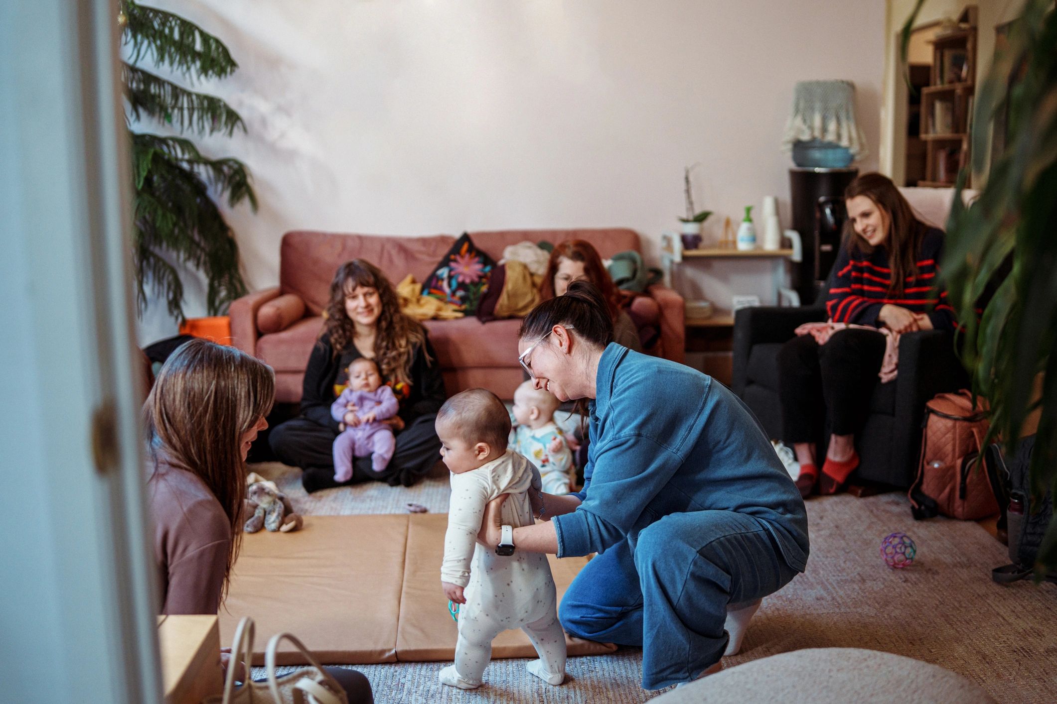 Group of women enjoying time together with their babies